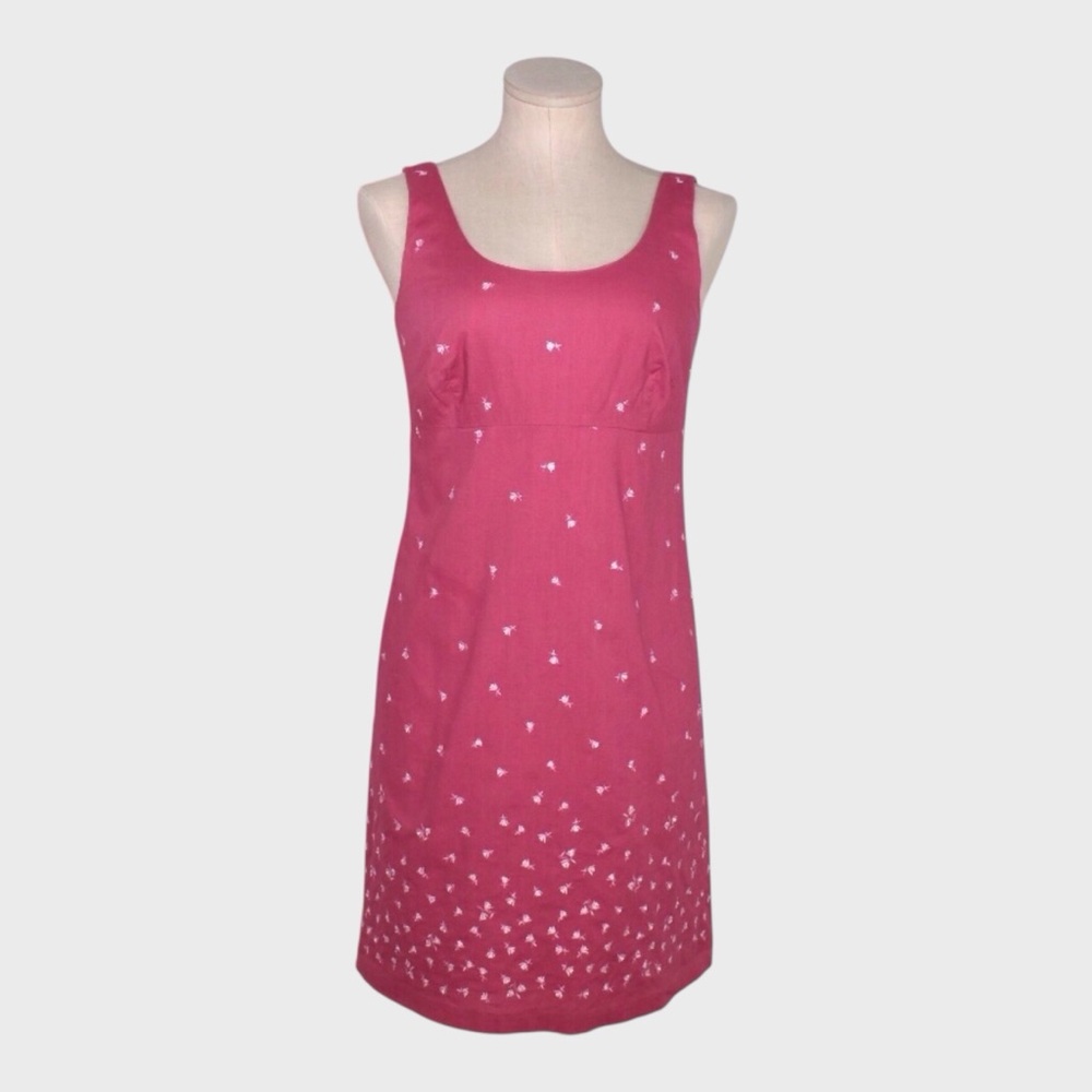 J Crew Petite Sleeveless Floral‎ Embroidered Cotton Shift Dress